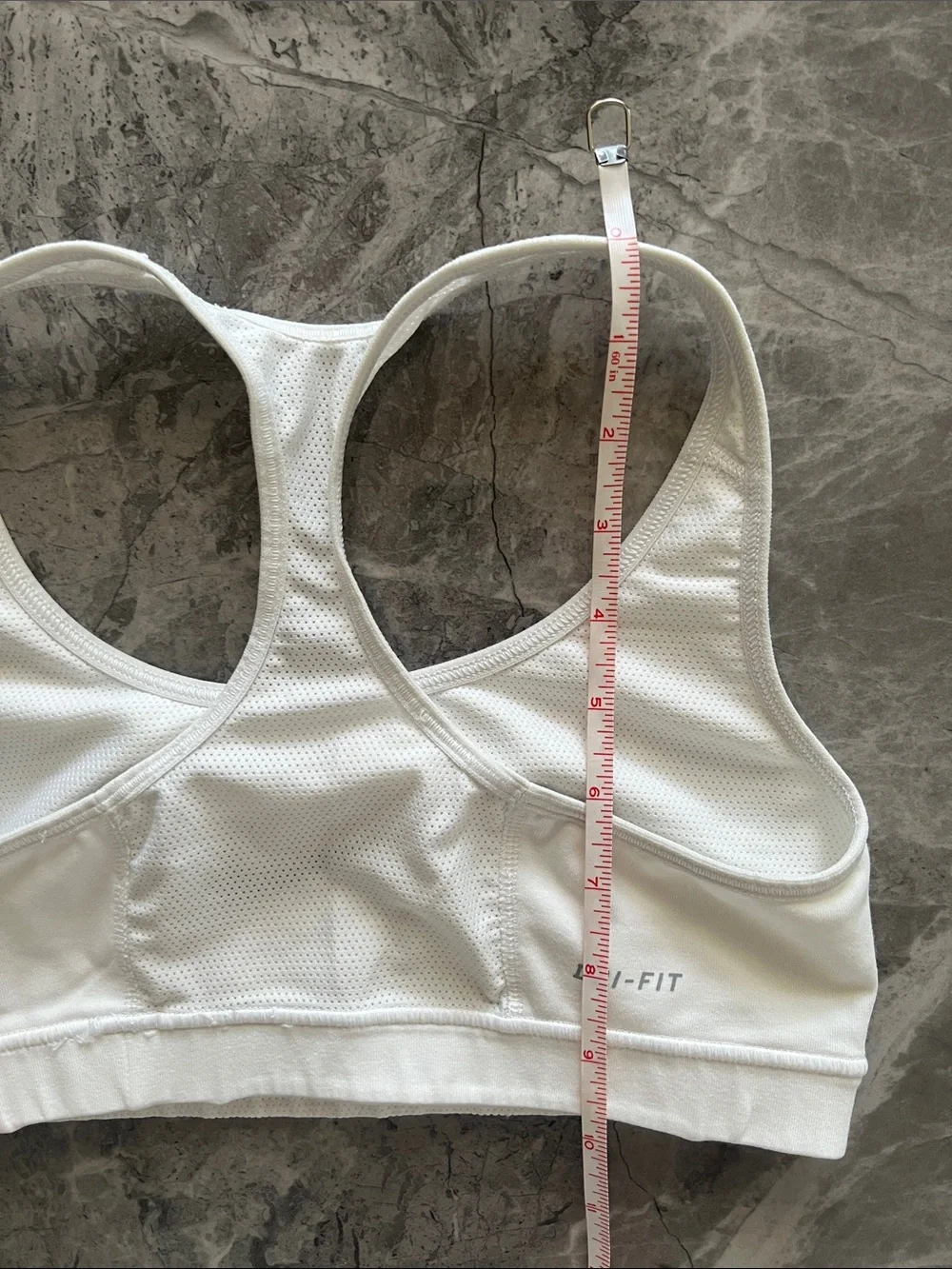 Nike Dri-FIT White Racerback Sports Bra Women’s Medium M Light Support